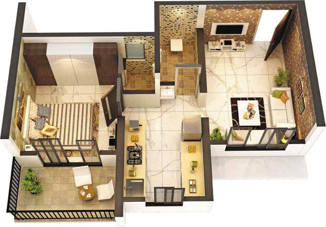1 BHK With Deck